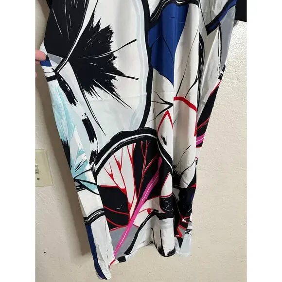 Balenciaga Multicolor Abstract Brushstroke Print Shift Dress Womans 36/ US Small - Picture 7 of 10